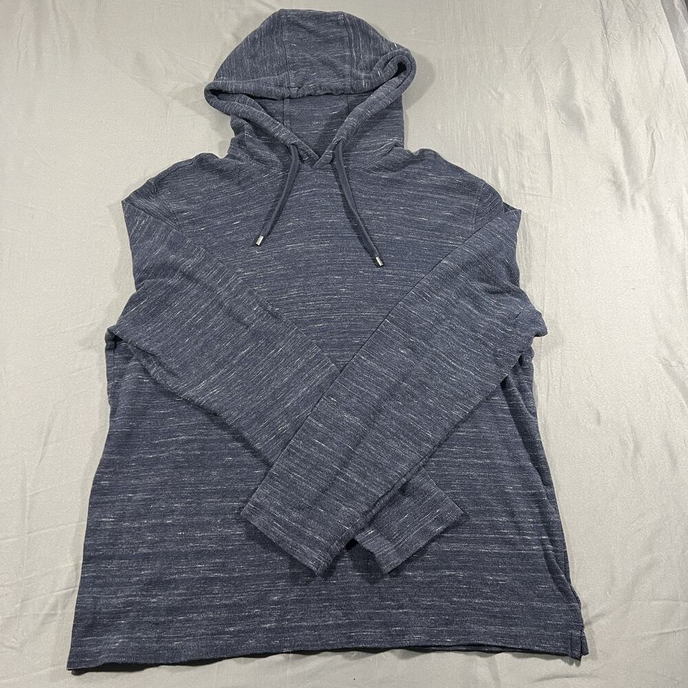 Michael Kors Womens XL Pullover Hoodie Blue Lightweight Cotton Hooded Sweatshirt